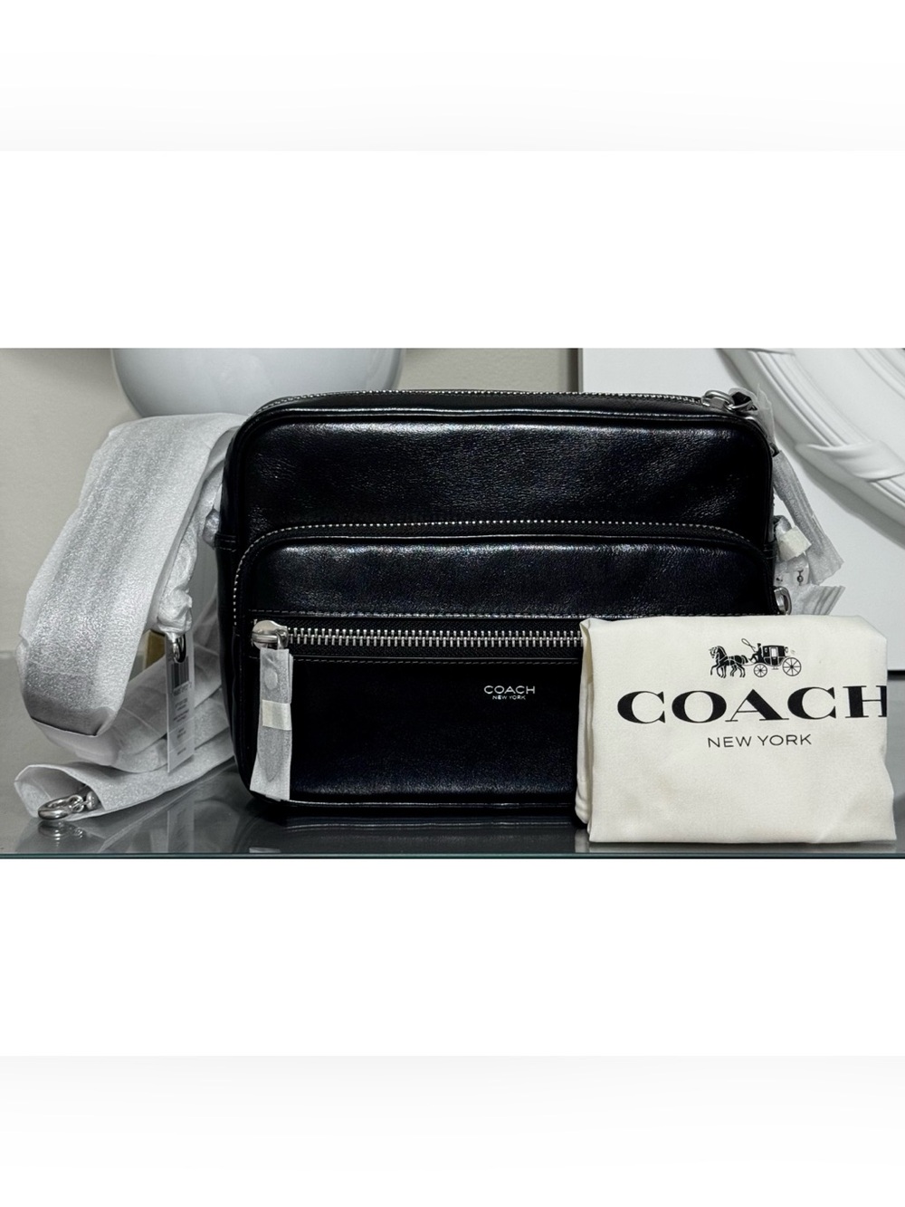 COACH Dakota Crossbody Bag - BLACK LEATHER - Picture 2 of 8